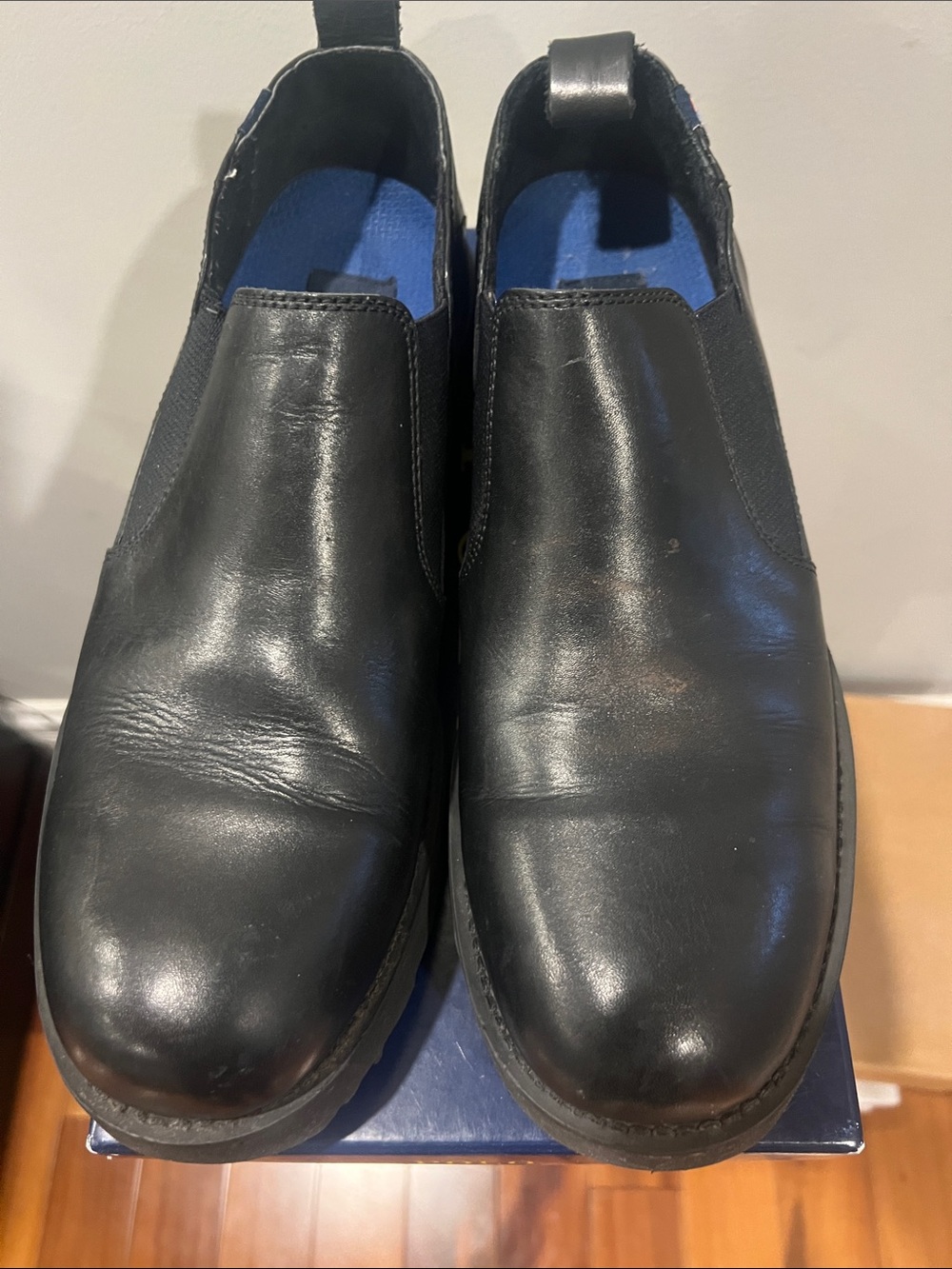 Vintage Ralph Lauren Polo Jean Co. Men's Black Slip-On Leather Shoes
